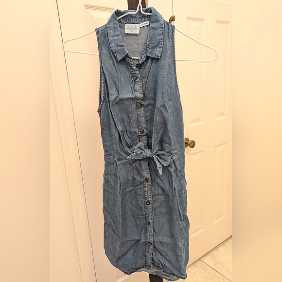Sleeveless Denim Dress, Blue (size xs, women) - Picture 1 of 4